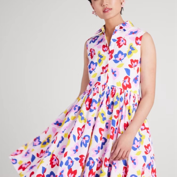 Kate Spade Summer Flowers Marina Dress Size XS - Picture 4 of 7